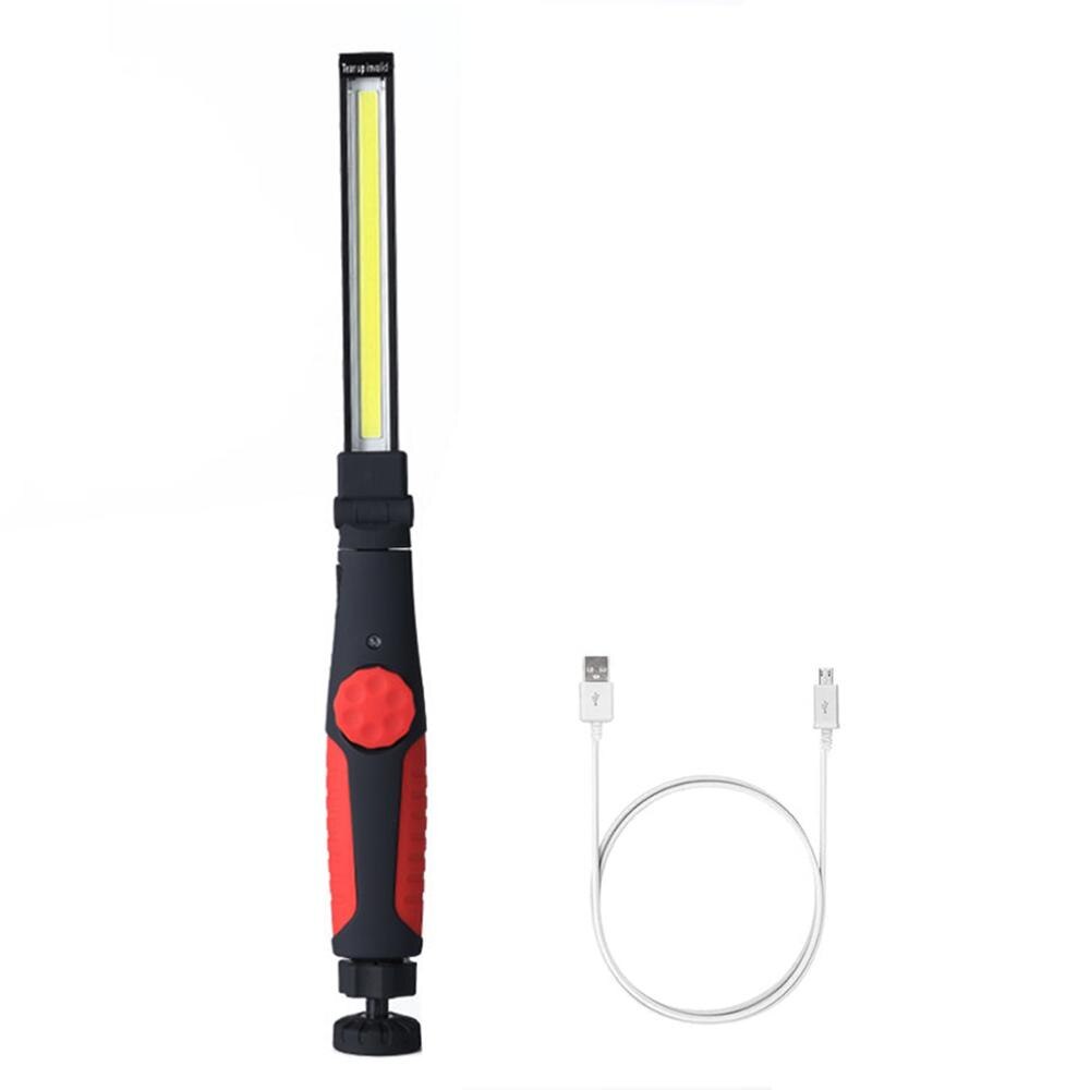 Lampe de poche pliante à Led pour le travail, bande Rechargeable, lumière d&#39;inspection magnétique, atelier de réparation de voiture, éclairage de torche, 1/3/6 paquets: Red