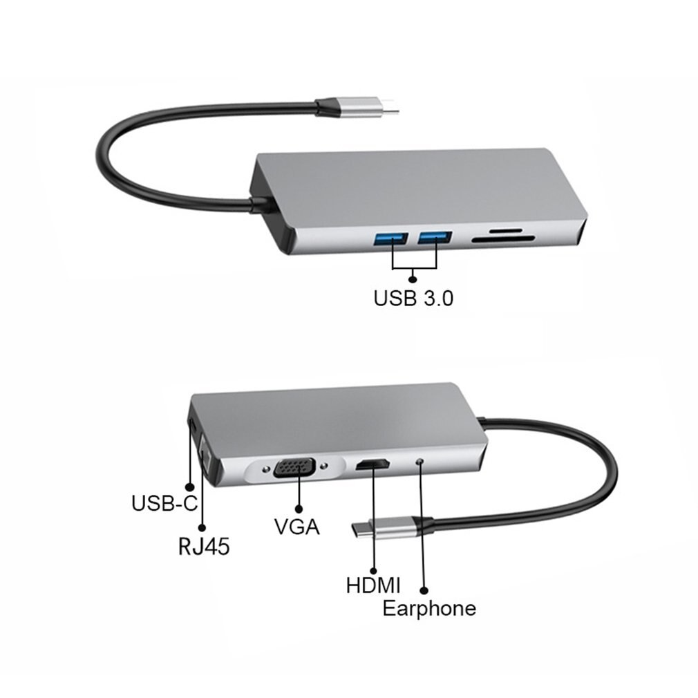 Docking station 9 in 1 da tipo C a HDMI docking station doppio monitor per accessori per computer Apple adattatore MacBook