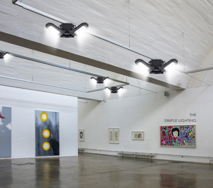 7000LM Deformable Adjustable 60W LED Garage Light Ceiling Lamp E26 Bulbs LED Garage Lights for Warehouse Workshop Basement