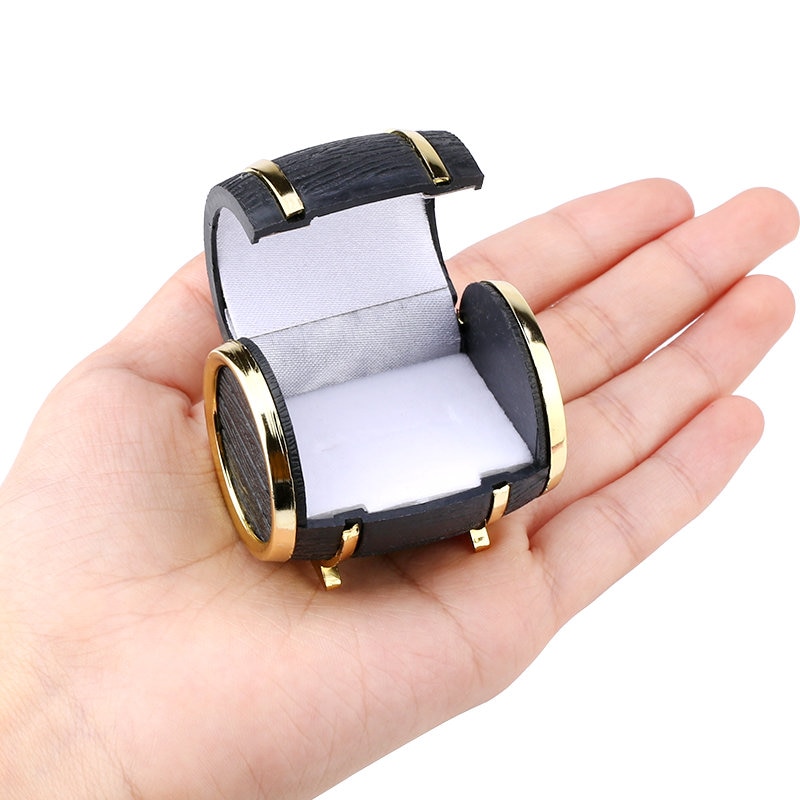 1 stück Wein Fass Samt Schmuck Kasten Hochzeit Ring Kasten Schmuck Container für Ohrringe Halskette Armbinde Anzeige Kasten Halfter