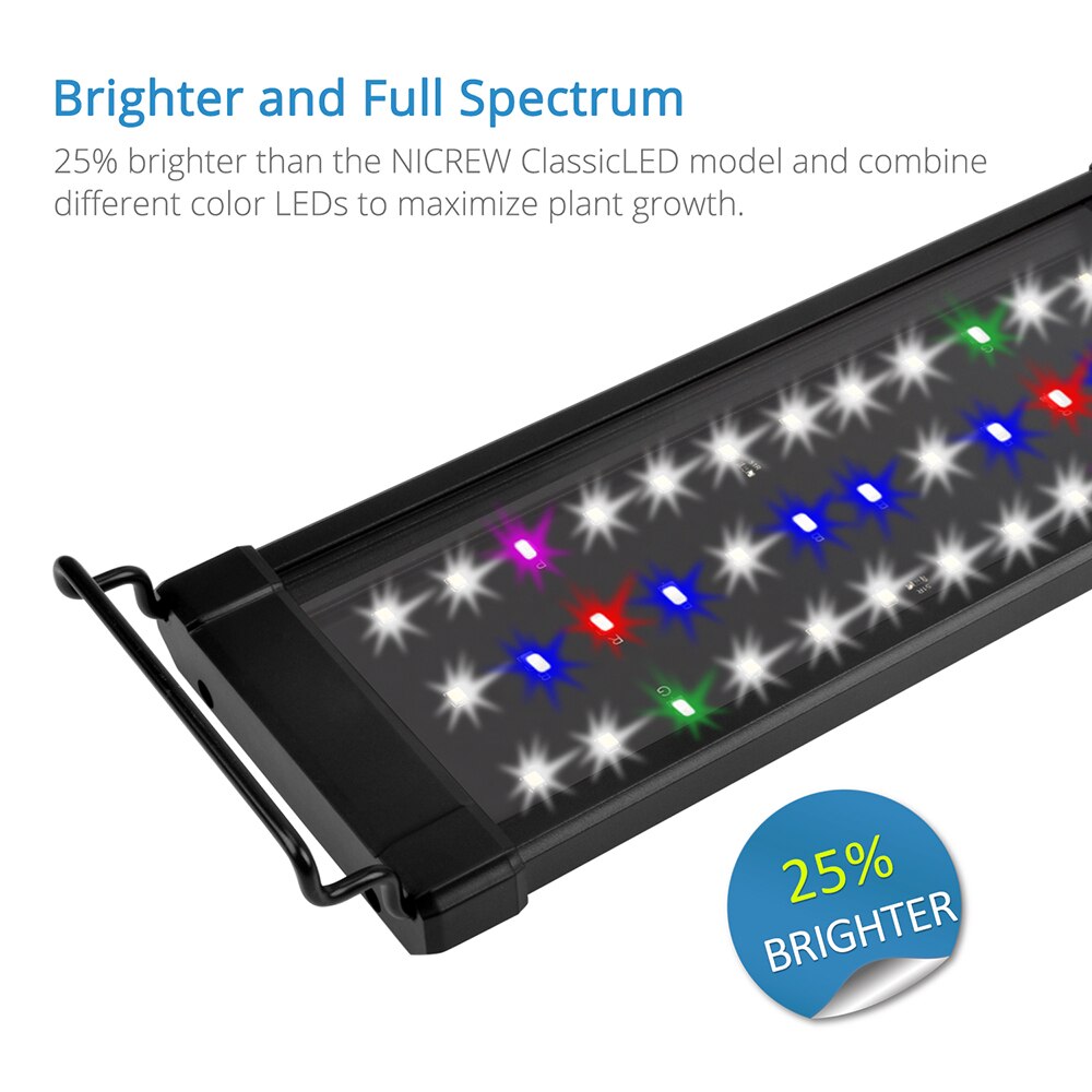 NICREW ClassicLED Plus Aquarium Licht Gesamte Spektrum Aquarium Lampe für Süßwasser Aquarien erweiterbar Dimmbare Anlage Wachsen Lampe