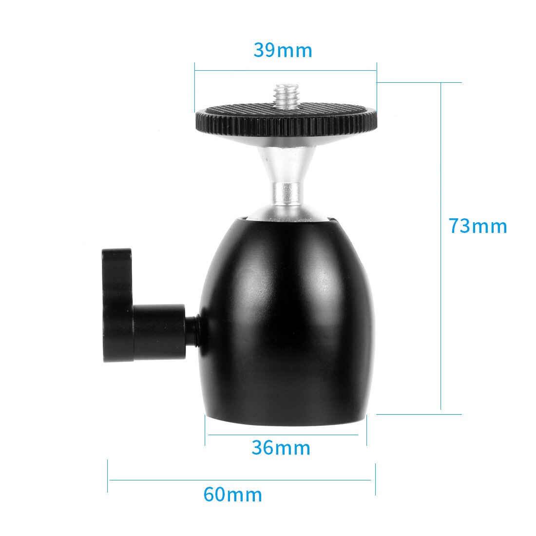 Mini Ball Head Tripod Head DSLR Camera 360 Swivel Ballhead with 1/4" Screw All Metal Monopod Light Stand Mount Adapter Support: Large