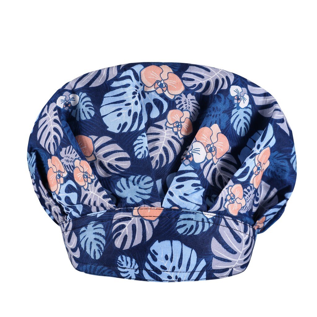 Scrub verpleegkundige hoed knopen bedrukte gorros quirurgicos bouffant sanitaire muts met zweetband cartoon print verpleegkundige mutsen scrub muts: H