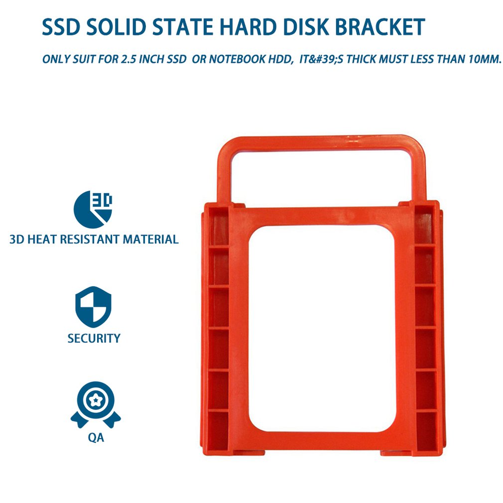 SSD HDD Notebook Hard Disk Drive Mounting Rail Adapter Bracket Holder with Screws Red 2.5 to 3.5 inch