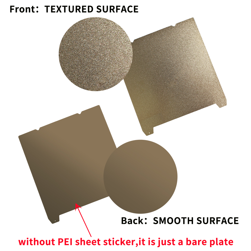 Foglio PEI per Creality K1/K1 MAX Ender 3 S1 pro Ender3 S1/5 S1 Struttura piastra in acciaio PEI Lamiera di acciaio per molle Buid Piastra liscia PEl