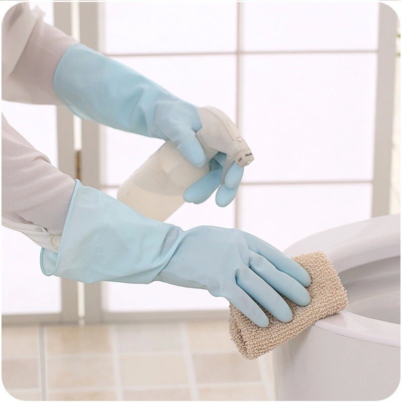 1Pair Emulsion Housework Clean Washing Laundry Gloves Scrubbing Gloves Kitchen DIY Healthy Non-stick Portable Waterproof