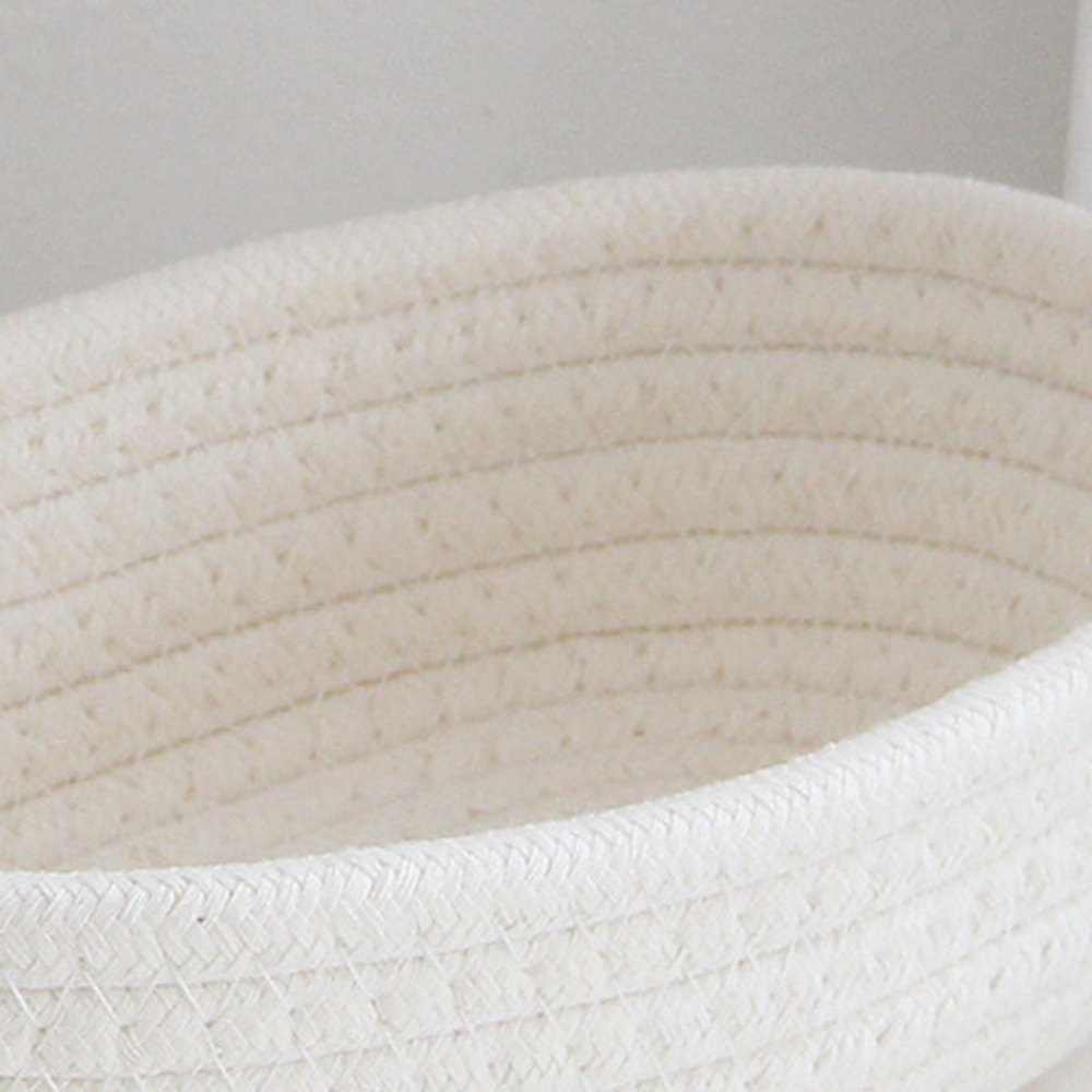 1PC Storage Basket Toys Cosmetics Office Stationery Storage Box Hand Woven Cotton Thread Storage Basket Boat Shaped Basket