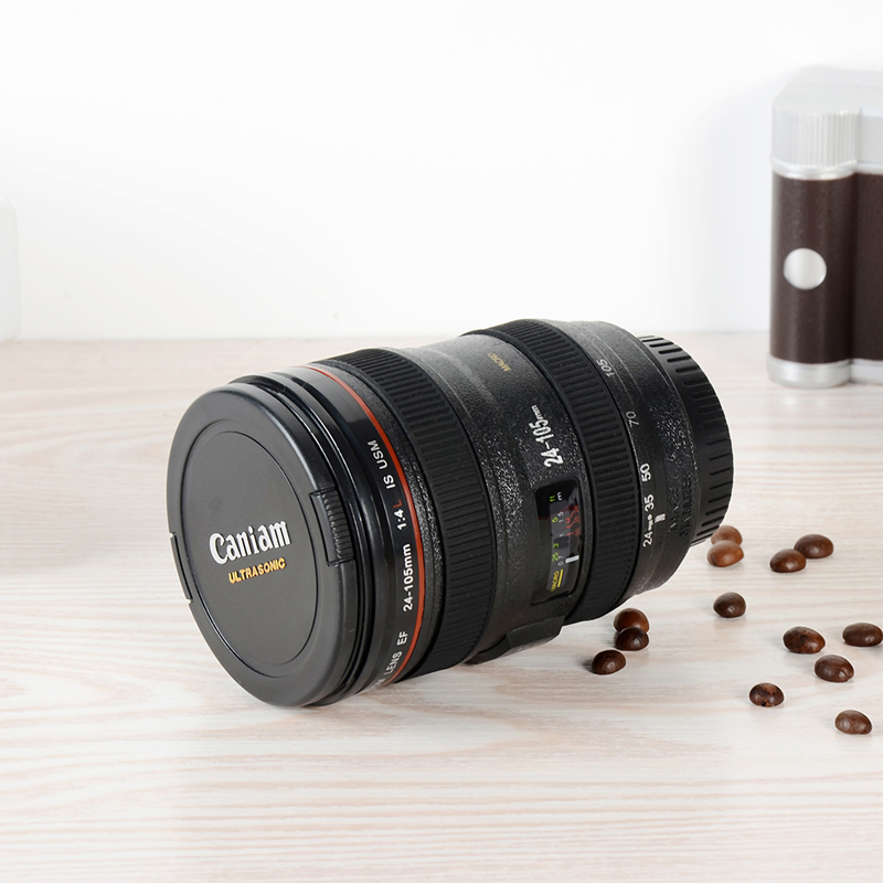 Caniam SLR caméra lentille 24-105mm 1:1 échelle plastique café thé tasse 400ML tasses et tasses créatives avec couvercle M102 tasse-09