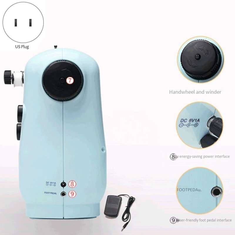 Household Multi-Function Sewing Machine Electric Micro-Sewing Machine Mini Sewing Machine US Plug