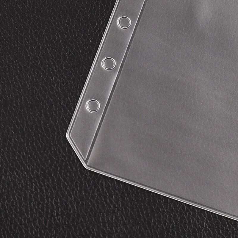 12pcs A5 A6 File Organizer Storage Folder PVC Pouch Standard 6 Holes Transparent Bills Bag Loose Leaf Pockets Binder Accessories