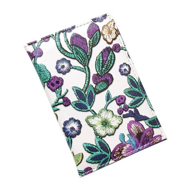 Bloemen Paspoort Covers Reizen Paspoort Case Rusland Document Cover SIM Paspoort ID Kaarthouders Voor Vrouwen: Purple