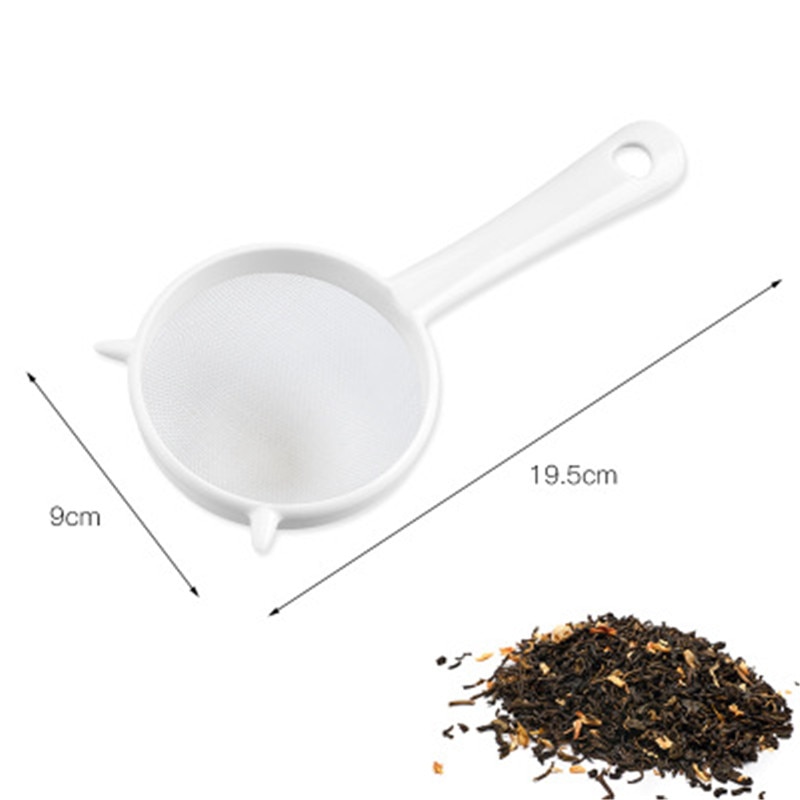 1Pc Reusable Kitchen Handheld Plastic Screen Mesh Tea Leaf Strainer Flour Sieve Colander Kitchen Accessories