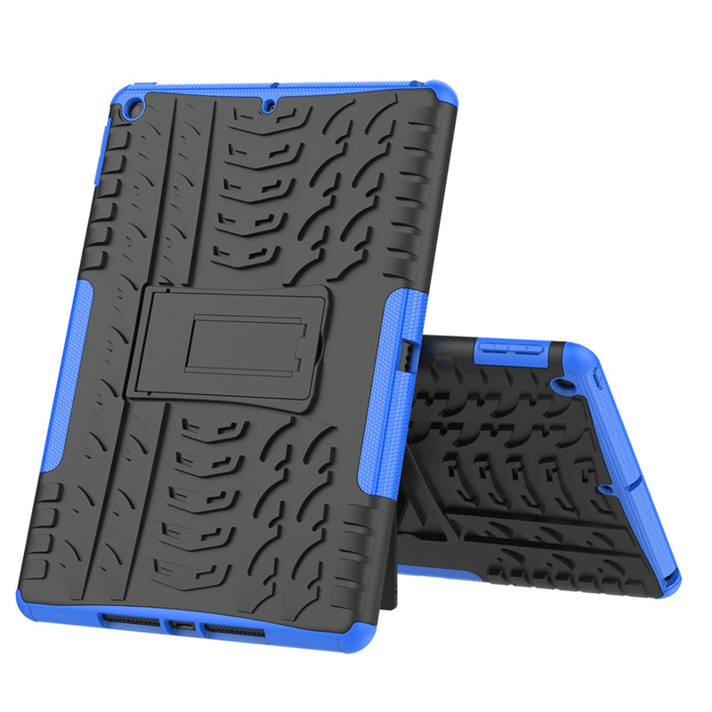 Til ipad air 1 etui, ipad 5/6th gen 9.7 tommer panseret etui, kraftigt cover til ipad 9.7, tpu+pc panseret stativ 2 tablet etui: 1 / Blå