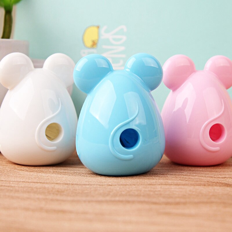 Deli-Sacapuntas de ratón Kawaii para niños, precioso sacapuntas Manual, papelería creativa, suministros escolares