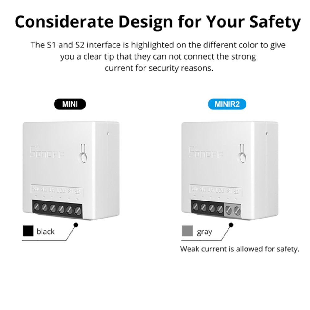 Sonoff Mini R2 Diy Wifi Schakelaar Twee Manier Smart Switch Kleine Body Timer Lichtschakelaar Afstandsbediening Module MINIR2 Voor alexa Google