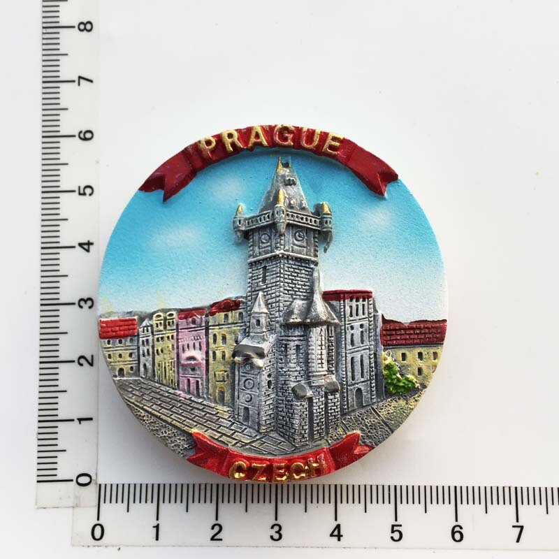3d Resin Fridge Magnet Souvenir Czech Prague Cultural Landscape Tourist Collection Hand Painted Magnet Refrigerator Sticker: 1