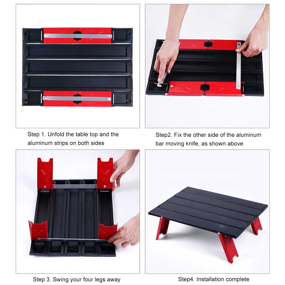 Camping Mini Portable Foldable Table For Outdoor Picnic Barbecue Tours Tableware Aluminum Alloy Collapsible Computer Bed Desk