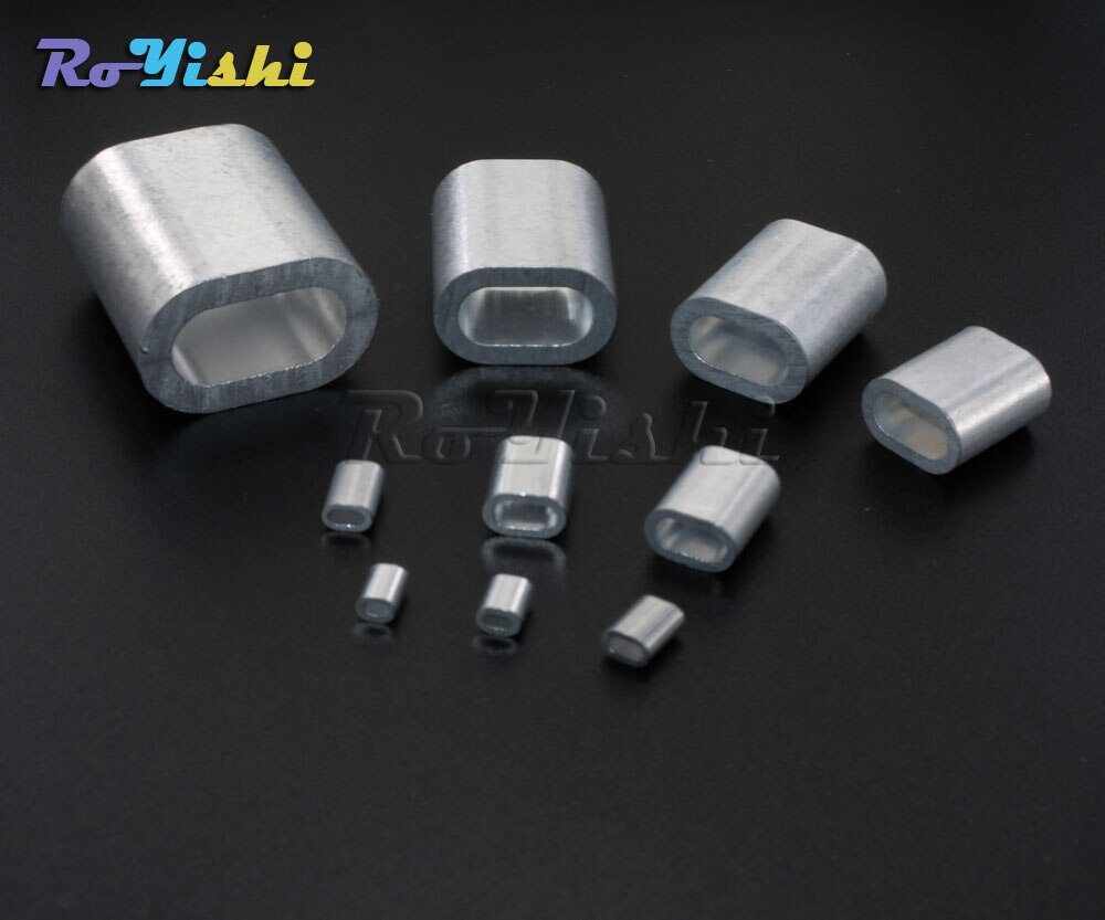 1000pcs/pack Aluminum Cable Crimps Sleeves Cable Ferrule Stops for Snare Wire Rope Clip Fittings