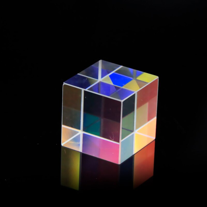 Optical Glass Cube 18mm Color Prism Dichroic X-Cube 6sides DIY Light Cube Prism Photography Accessories Beam Combiner