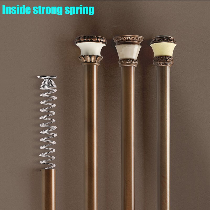 Punch-Free Nordic Telescopic Rod Shower Curtain Rod Set High-end Shower Curtain Hooks Adjustable Bathroom/Window Curtain Rod