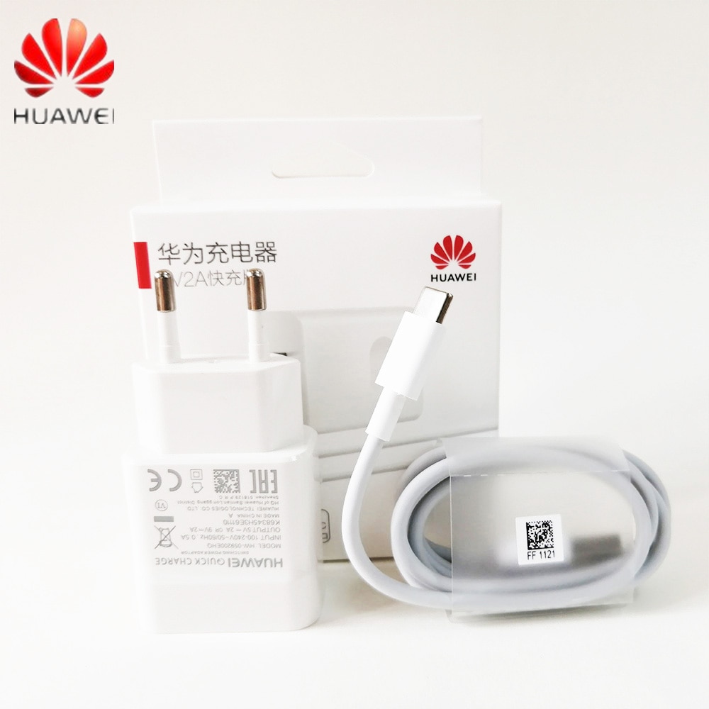 Original Huawei 18W QC2.0 Fast Charger 9V 2A EU plug Usb3.1 Type-C cable quick adapter for P30 lite P9 P10 P20 Nova 3 4 4e