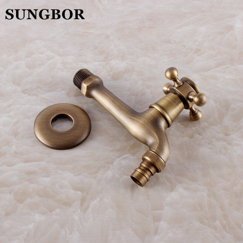 Bathroom Accessory Antique Brass Washing Machine Faucet Wall Mounted Laundry Tap SY-1215F