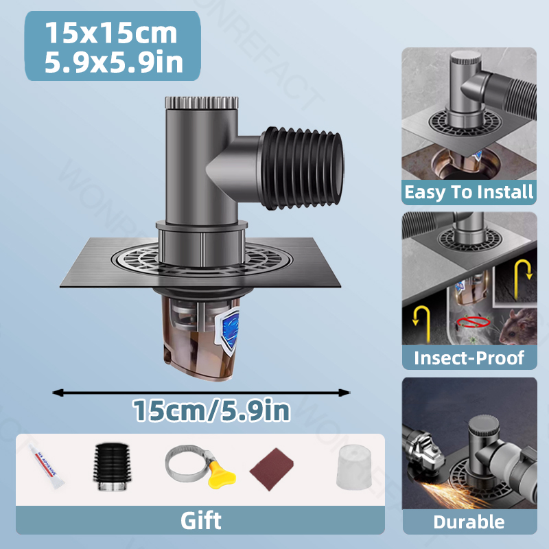 Washing Machine Floor Drain Tee Sticker Dual Purpose Connector Floor Drain Adapter Tee Joint Adapter Drain Sealing Tool: PURPLE