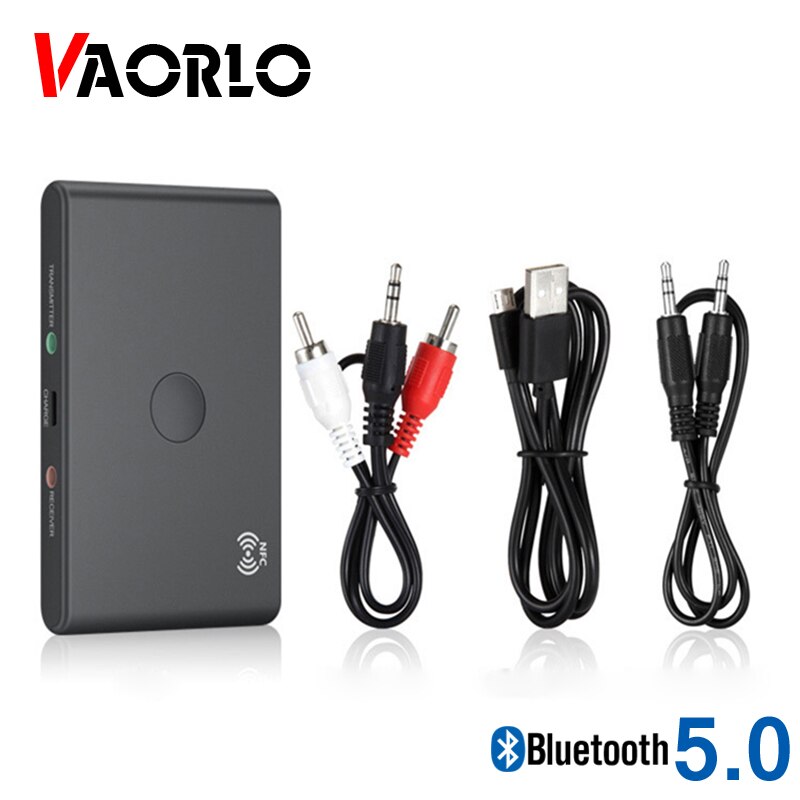 VAORLO NFC Connect Bluetooth Adapter 2 In 1 Transmitter and Receiver For TV Computer Headphones With 3.5 AUX Jack Stereo Adaptor