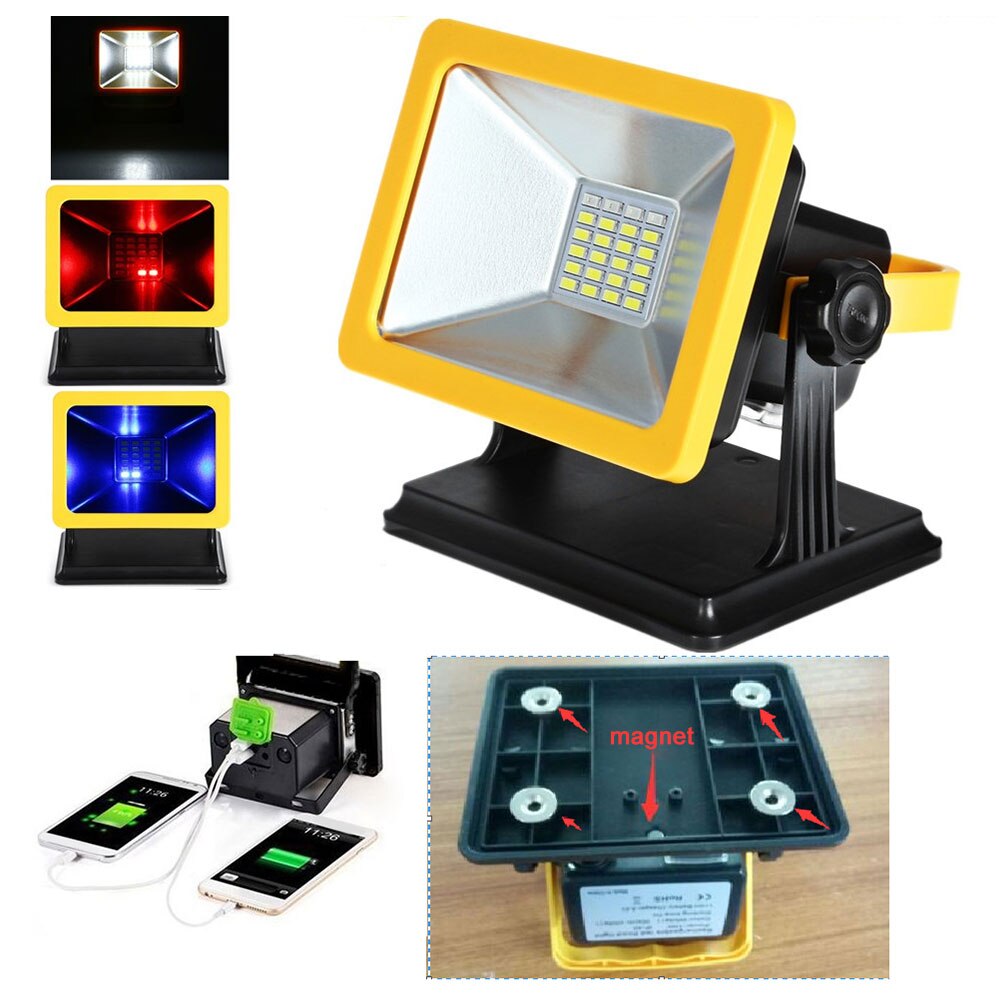 Portable Rechargeable LED Flood light Waterproof IP65 Camping Lamp Outdoor Spotlight Floodlight Camping Light Emergency Light