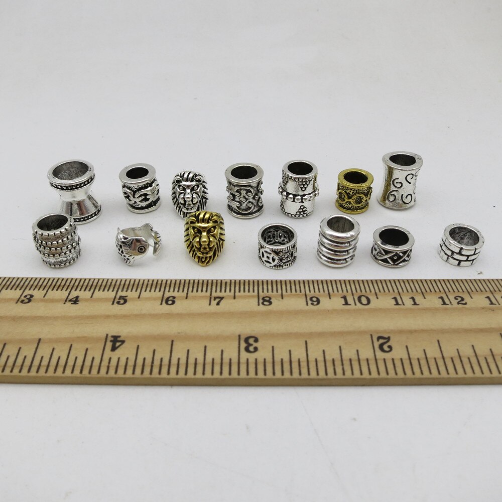5 stk metal forskellige stilarter viking hår fletning dread skæg dreadlock perler ringe rør til kvinder mænd tilbehør