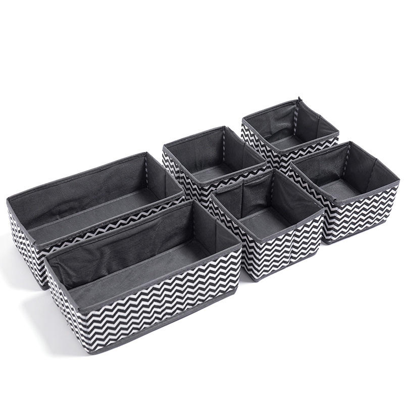 6/8Pcs Foldable Storage Drawer Organiser Boxes Tidy Socks Bra Ties Draw Divider Home Rectangle Non-woven Cardboard Boxes