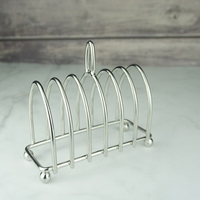 Toast Bread Rack Restaurant Home Bread Holder 6 Slices Stainless Steel Bread Food Display Rack For Home Kitchen Restaurant