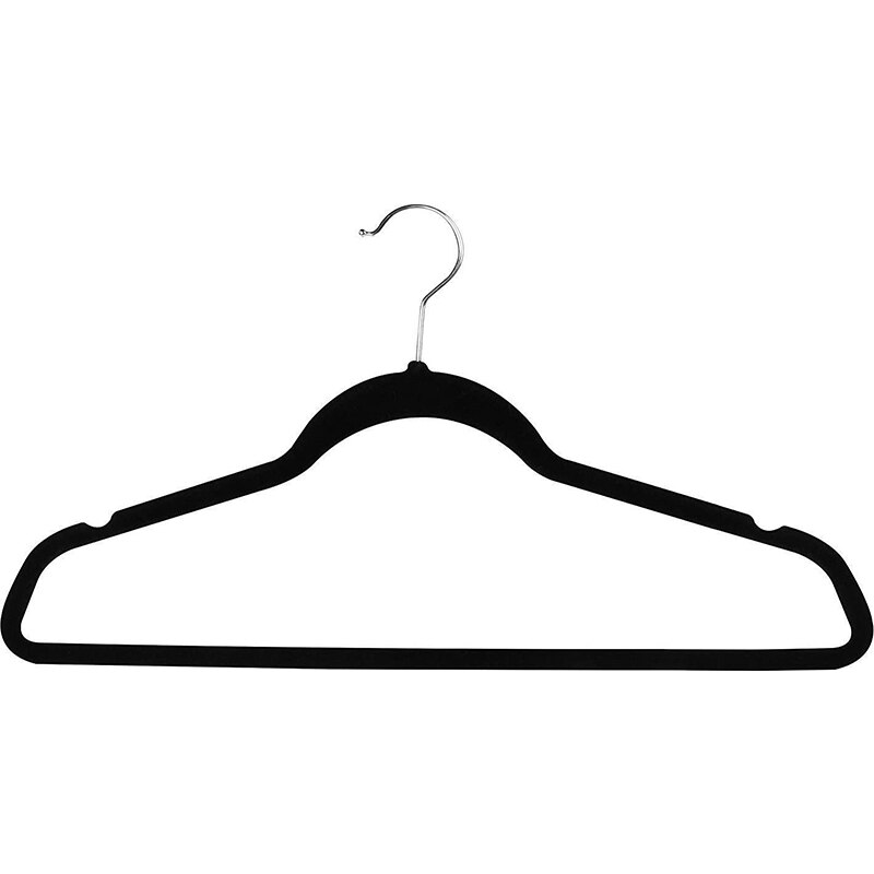Premium Non Slip Velvet Hangers - Heavy Duty - Coat Suit Hangers - Black ( 25 Pack )