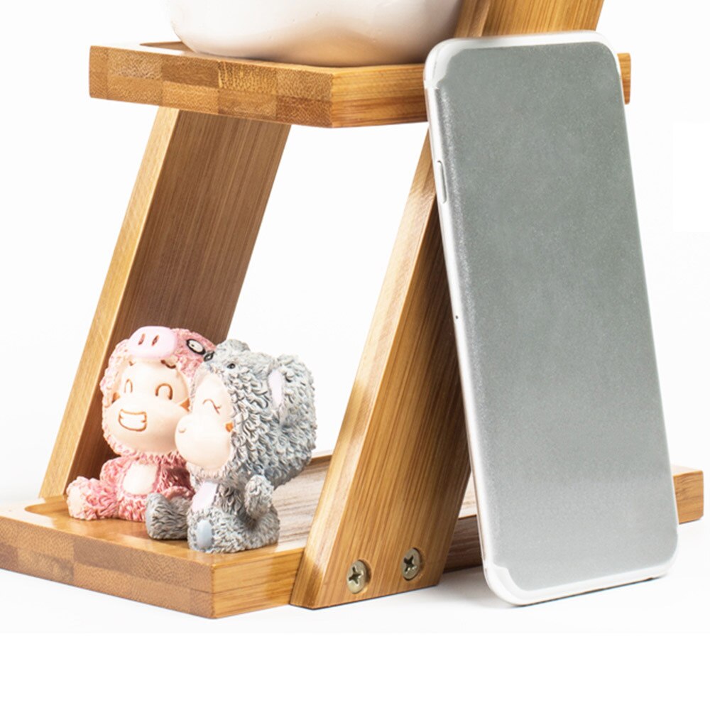 Plante bakke plante hylder blomst display stativ bambus display stativ træ hylde opbevaring rack udendørs have blomster rack holder