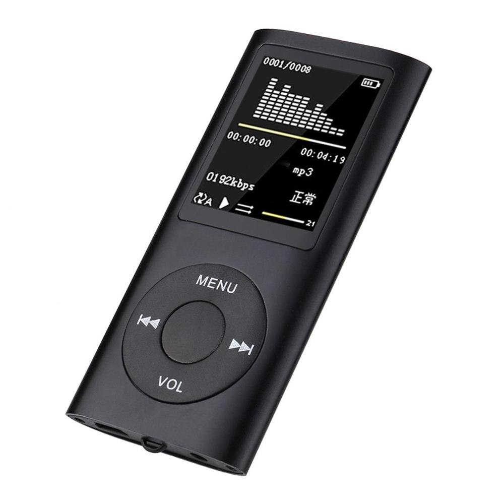 1.8 Inch MP4 player Music Player with FM Radio Video Player E-book built-in Memory Player MP4: black