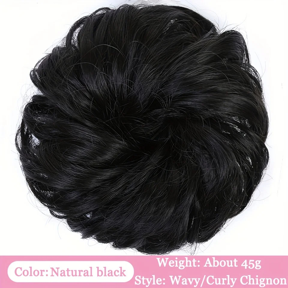 Coque pedaço de cabelo em linha reta chignon extensão mini faixa de borracha cabelo bun scrunchies sintético donut peruca acessório updo bun cabelo