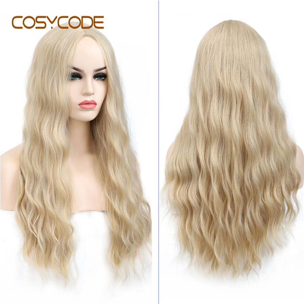 Xiaoyu Perücke Mit Schrägem Pony – Wellenförmig, Blond, 70 Cm Für Party & Cosplay