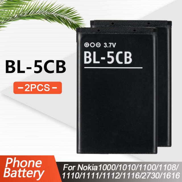 BL-5CB Bl 5CB BL5CB Telefoon Batterij Voor Nokia 1000 1010 1100 1108 1800 E60 3600 3660 6620 6108 3108 2135 6086 6108 6230 6820 7610: 2PCS