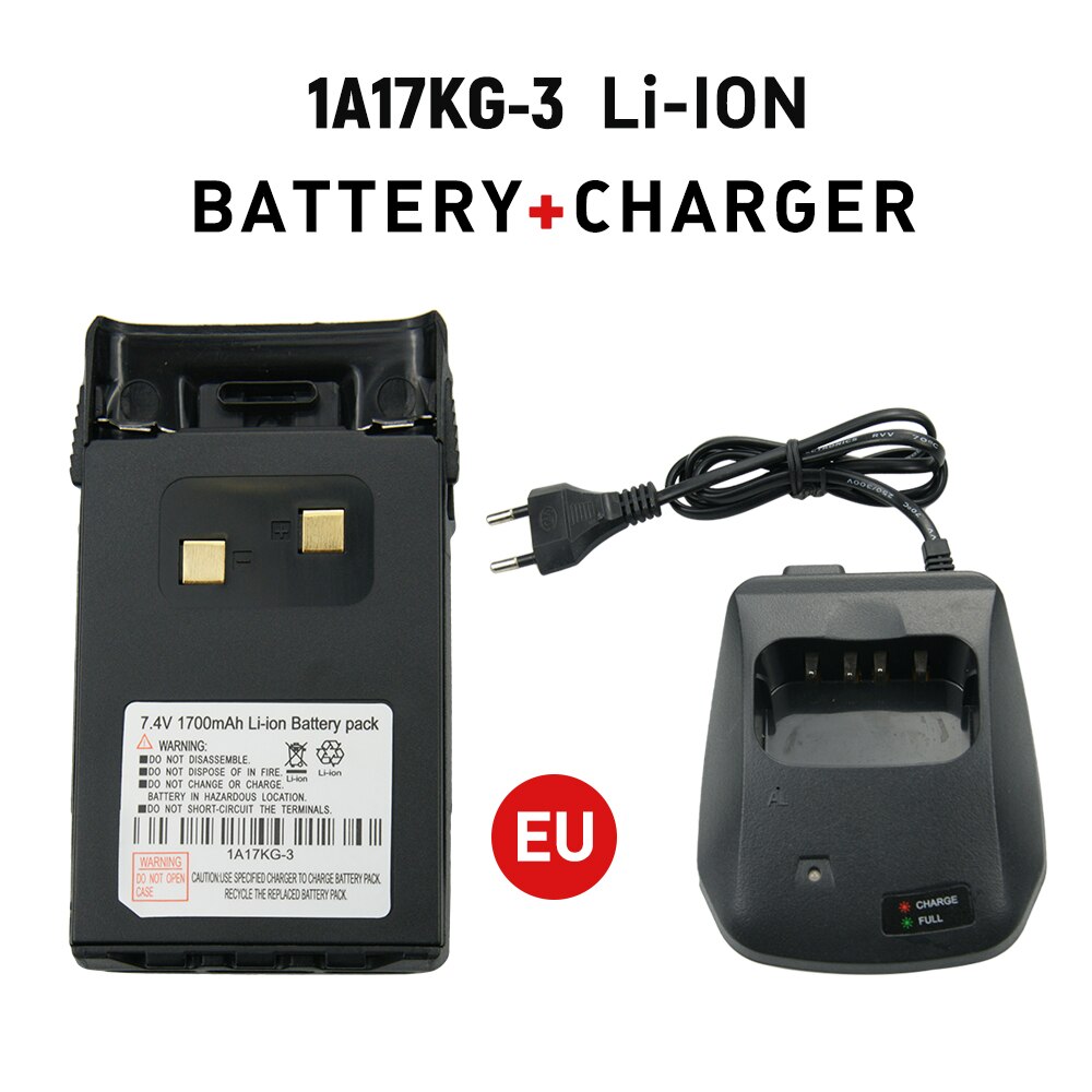 7.4V 1700mAh 1A17KG-3 Li-ion Batterie pour WouXun KG-UVD1P KG-UV6D KG-659 KG-699 KG-689 Radio Bidirectionnelle Rapide Batterie avec Clip Ceinture: Charger package  EU