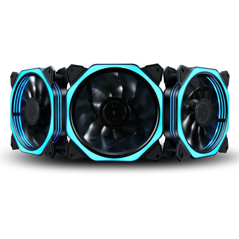 EastVita PC Fan 12V 12cm Cooling Cooler Fan With LED Light for Computer Silent Gaming Case: Ice Blue Light