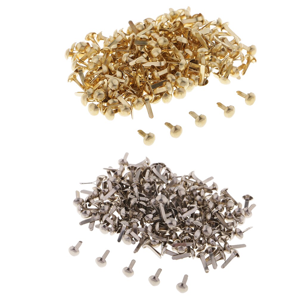 400x Ronde Kop Metalen Brad Papier Sluiting Voor Scrapbooking Papier