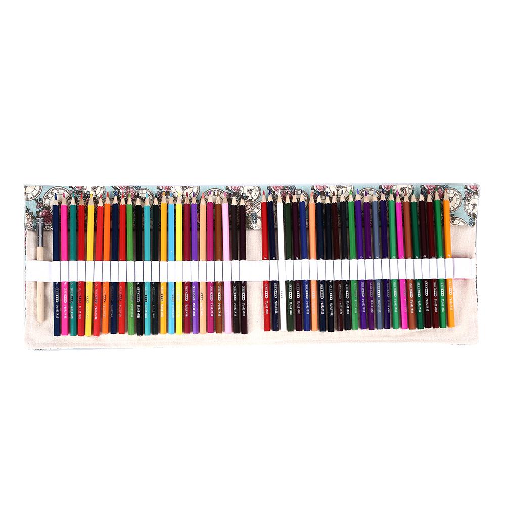 Sketch Pencil Set Canvas Artist Student Stationery 48 Colors Crafts Art Supplies Drawing Painting