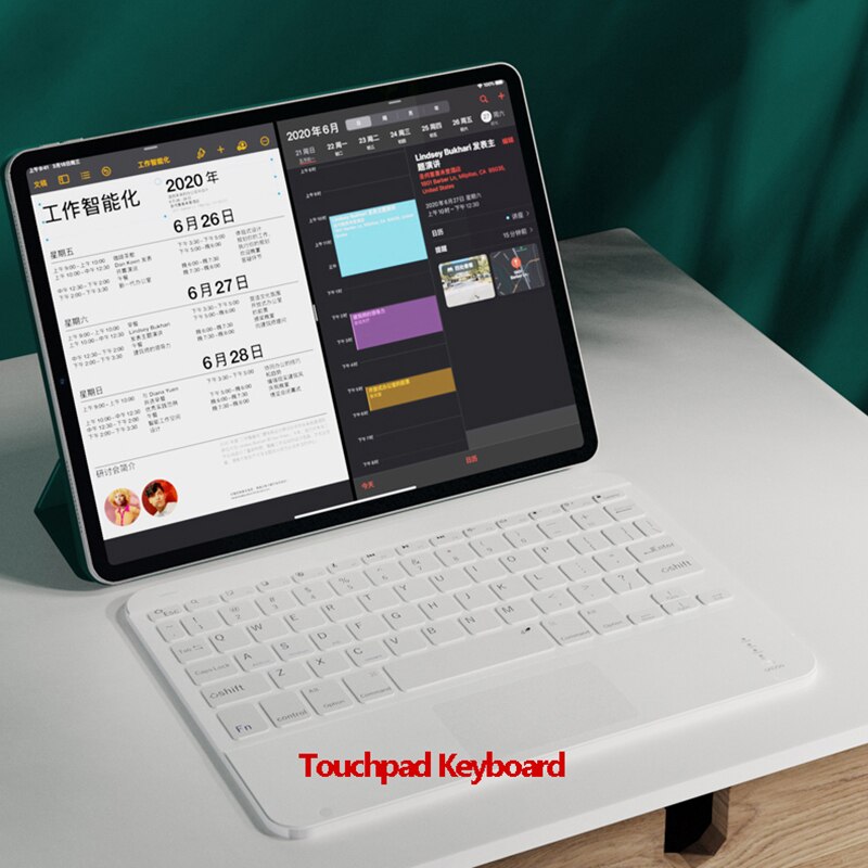 Bluetooth Touchpad Keyboard for Samsung Xiaomi Huawei iPad Phone Tablet Wireless Keyboard for IOS Windows Keyboard Rechargeable: touchpad white