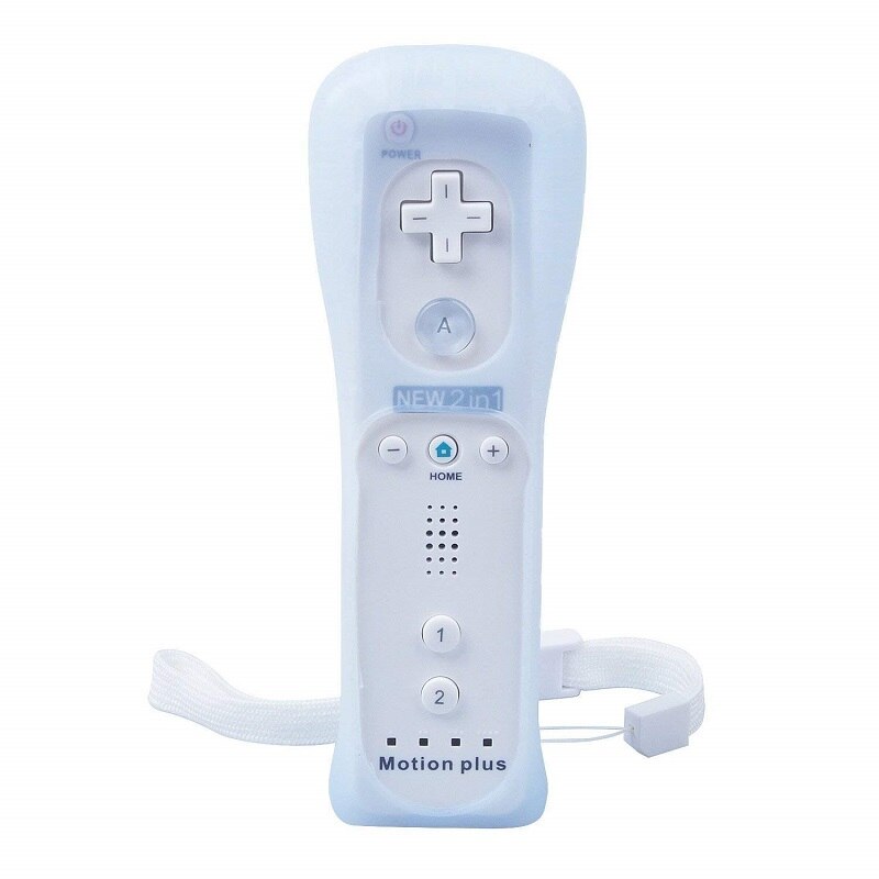 2 in 1 Wireless Gamepad Remote Controller per Nintendo Wii Built-in Motion Plus con Il Nunchuck per Joystick Video gioco Accessorio: Option2-White