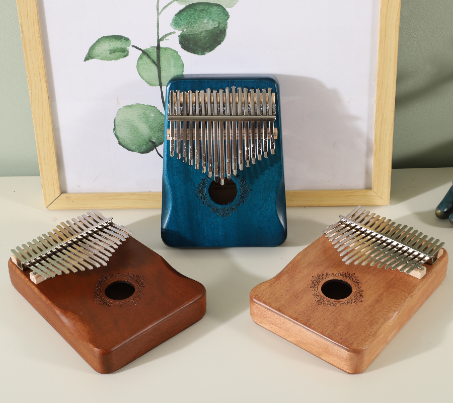 Guanteletes perfectos de 17 teclas, Piano de caoba, kalimba, instrumento Musical para principiantes, Piano de pulgar con accesorio, musical acústico de madera i
