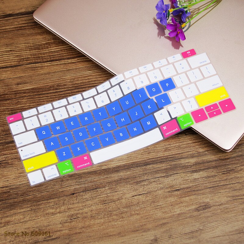 Angielski US Teclado klawiatura Protector pokrywa ochronna skóra dla nowego Apple MacBook Air 13 13.3 cala A1932 2019 2018 Touch ID: Candy blue