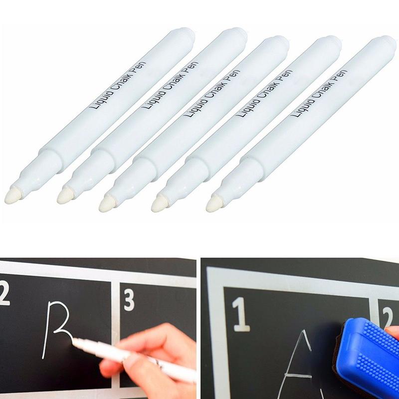 1 Pcs White Liquid Chalk Pen Marker Glass Windows Chalkboard Ink Blackboard on White Window Pen Used Chalkboard Liquid Pen V4M7