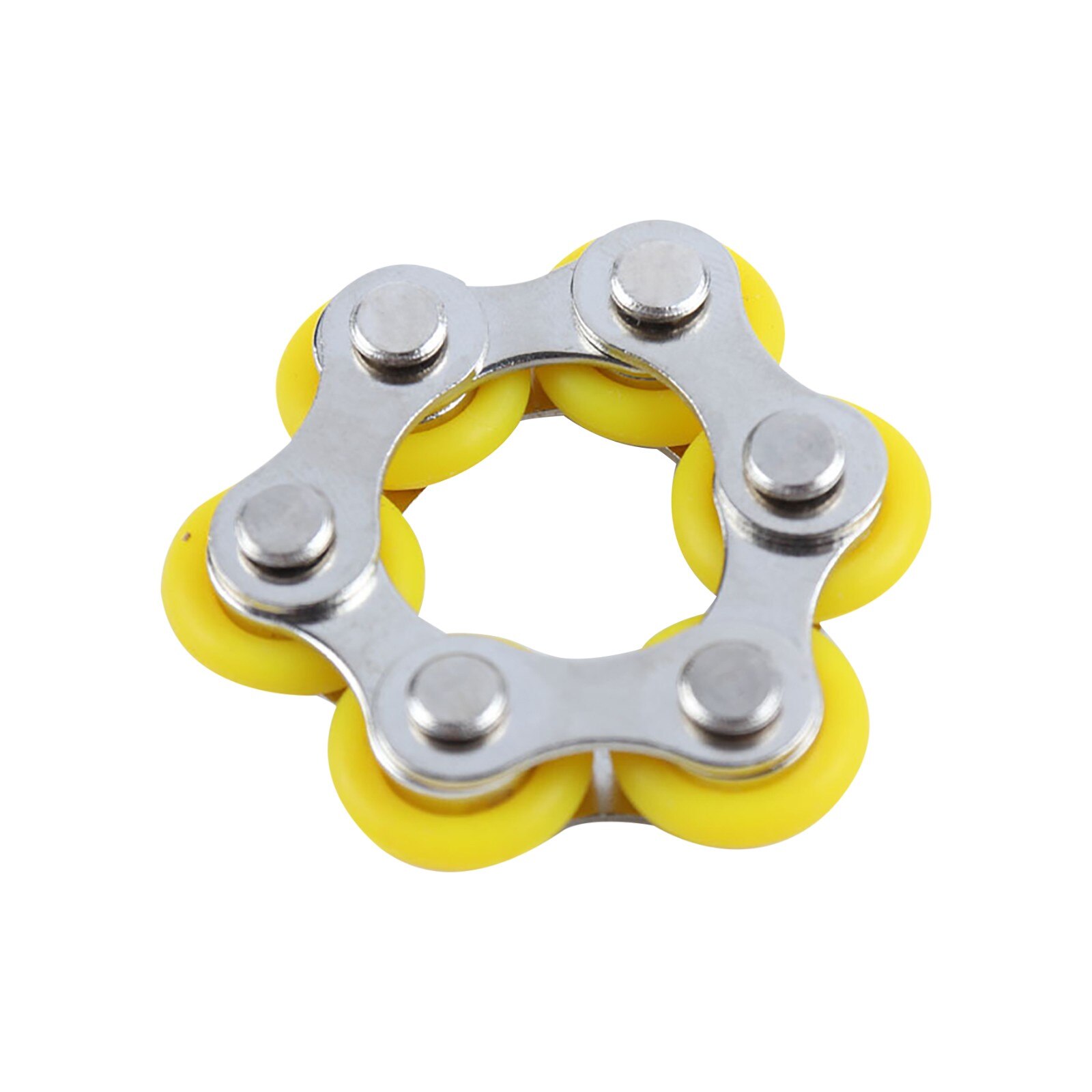 1pcs Bike Chain Fidget Spinner Bracelet For Autism and ADHD Chaney Fidget Toy Anti Stress Toy Stress Reliever Desk Toys: Yellow 