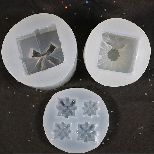Caja de de molde de Navidad, molde de silicona Flexible, molde de decoración para el hogar pequeño, moldes para joyería de resina de Moldes de resina epoxi esmerilado