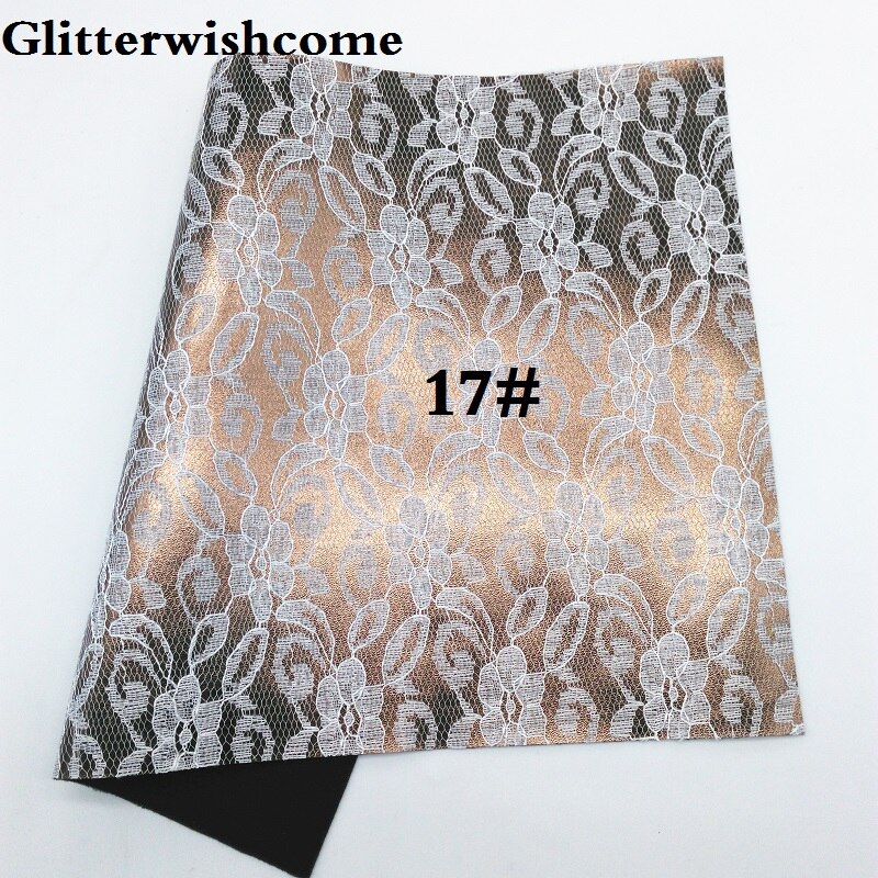 Glitterwishcome 21X29CM A4 Size Vinyl Voor Bows Metallic Synthetisch Leer Met Gewatteerde Kant Faux Lederen Lakens Voor Bows, GM093A: 17